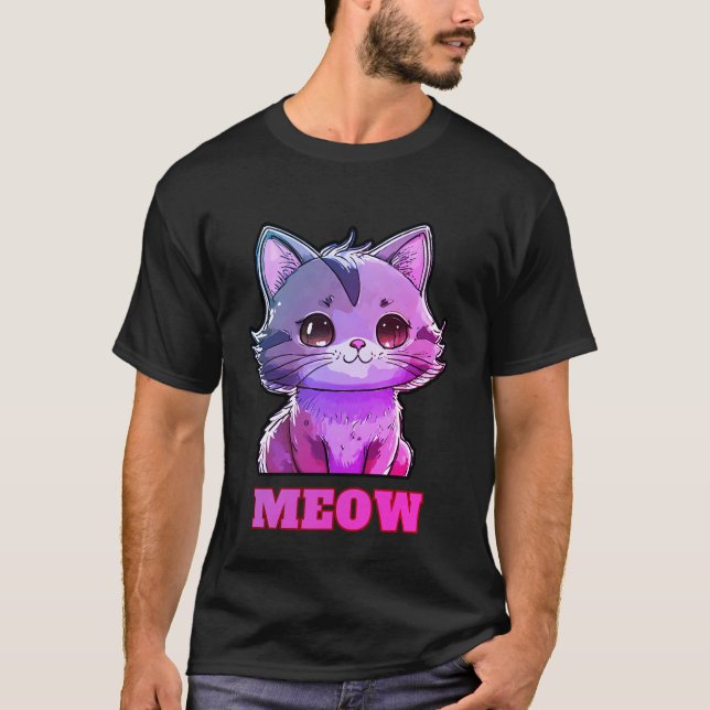 Niedlich Meow T-Shirt (Vorderseite)