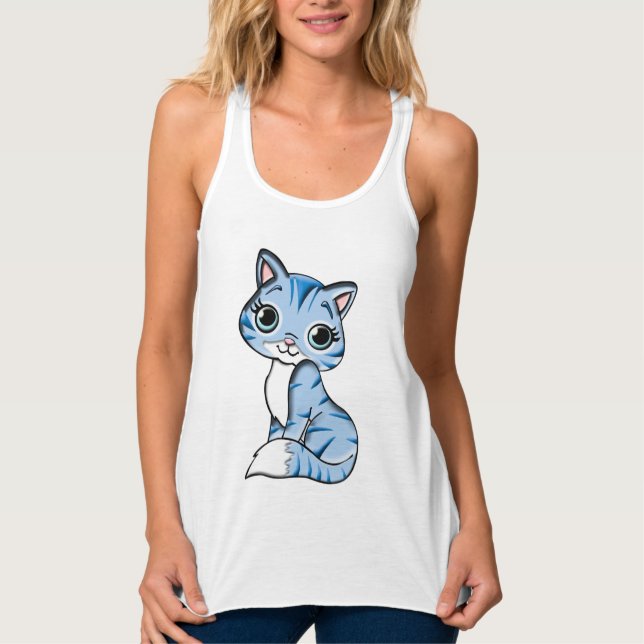 Niedlich Meow Tank Top (Vorderseite)