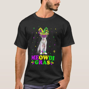 Niedlich Meowdi Gras Devon Rex Cat Karneval Mask M T-Shirt