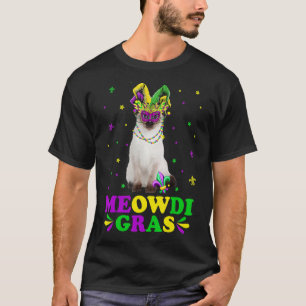 Niedlich Meowdi Gras Siamese Katze Karneval Mask M T-Shirt