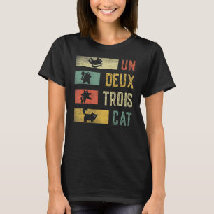 Niedlich Meowy Ca Vintag Black Cat Un Deux Trois C T-Shirt