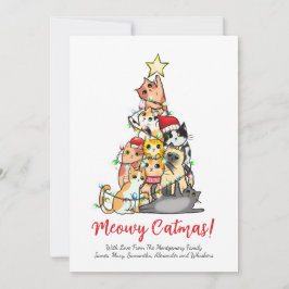Niedlich Meowy Catmas Weihnachtsbaum Feiertagskarte