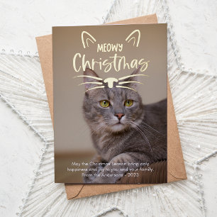 Niedlich Meowy Weihnachts-Foto Folien Feiertagskarte