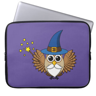 Niedlich Merlin the Wizard Owl Cartoon Laptopschutzhülle