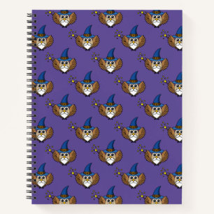 Niedlich Merlin the Wizard Owl Cartoon Notizbuch