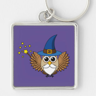Niedlich Merlin the Wizard Owl Cartoon Schlüsselanhänger