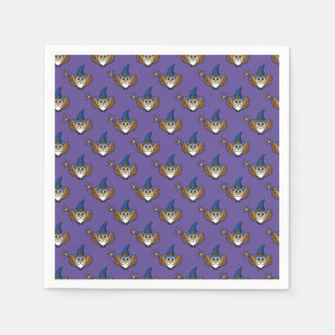 Niedlich Merlin the Wizard Owl Cartoon Serviette