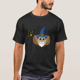 Niedlich Merlin the Wizard Owl Cartoon T-Shirt