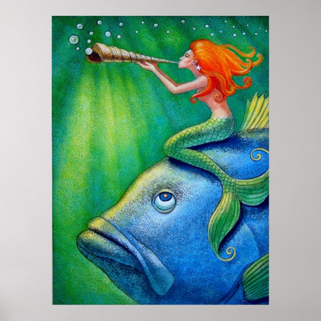 Niedlich Mermaid Art Poster (Vorne)