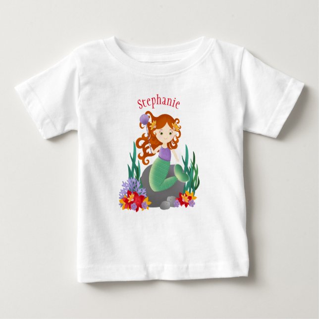 Niedlich Mermaid Baby T-shirt (Vorderseite)