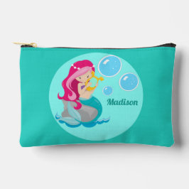 Niedlich Mermaid Girl Personalisiert Aquamarin Kid Zubehörtasche