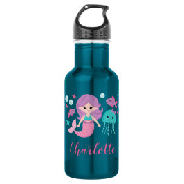 Niedlich Mermaid Personalisiert Girl Edelstahlflasche