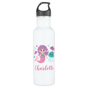 Niedlich Mermaid Personalisiert Girl Edelstahlflasche