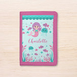 Niedlich Mermaid Personalisiert Girl Tri-fold Geldbeutel<br><div class="desc">Eine niedliche Meerjungfrau personalisierte Kindertasche für ein kleines Mädchen.</div>