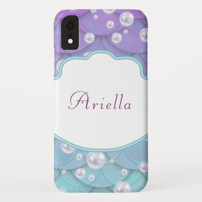 Niedlich Mermaid Personalisiert Glitzer Case-Mate iPhone Hülle (Rückseite)