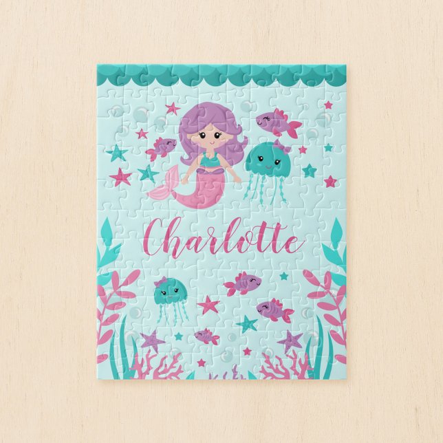 Niedlich Mermaid Personalisiert Kids Puzzle (Von Creator hochgeladen)