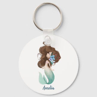 Niedlich Mermaid Personalisiert Schlüsselanhänger