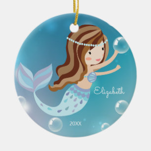 Niedlich Mermaid Personalisiert Weihnachtsschmuck