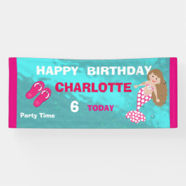 Niedlich Mermaid Pool Beach Swim Party Personalisi Banner