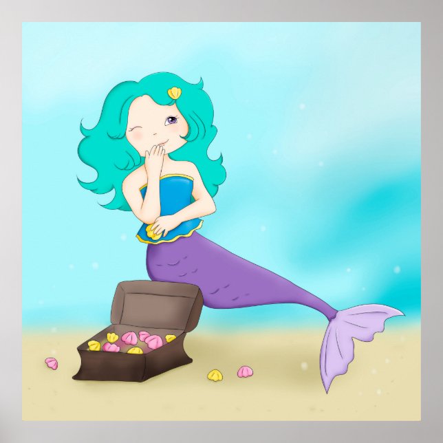 Niedlich Mermaid Poster (Vorne)