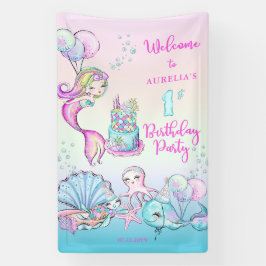 Niedlich Mermaid | Sea Girl's 1st Birthday Party Banner
