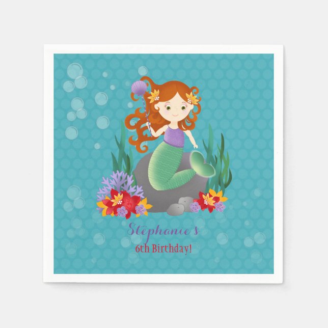 Niedlich Mermaid Serviette (Vorderseite)