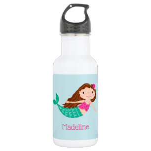 Niedlich Mermaid Whimsical Blue Personalisiert Edelstahlflasche