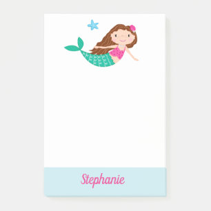 Niedlich Mermaid Whimsical Personalisiert Post-it Klebezettel