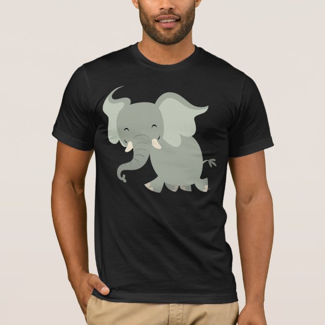 Niedlich Merry Cartoon Elephant T - Shirt (Vorderseite)
