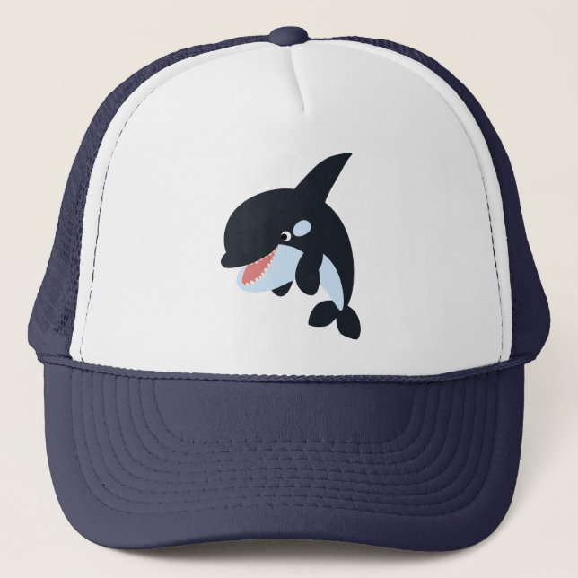 Niedlich Merry Cartoon Killer Whale Hat Truckerkappe (Vorderseite)