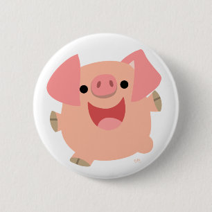 Niedlich Merry Cartoon Pig Button Abzeichen