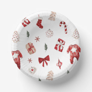 Niedlich Merry Little Red Winter Weihnachtsdusche Pappteller