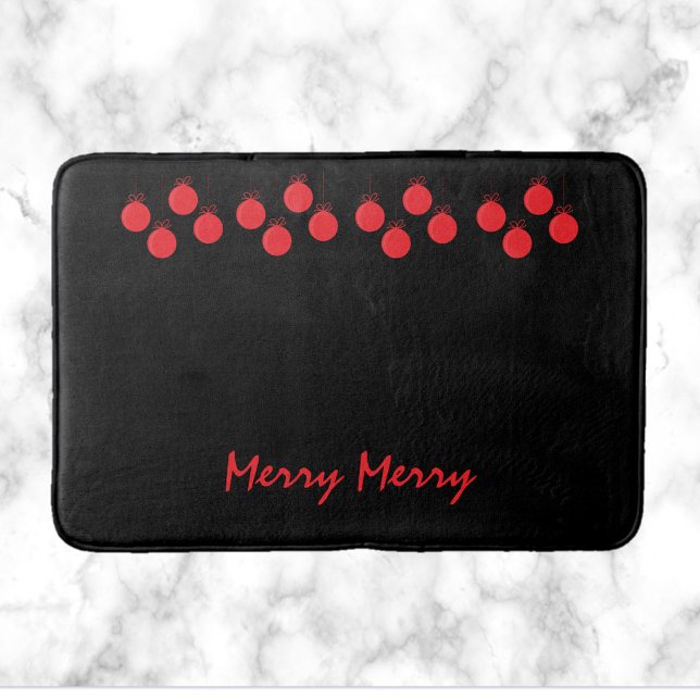 Niedlich Merry Red Ball Ornaments Weihnachten Badematte (Von Creator hochgeladen)