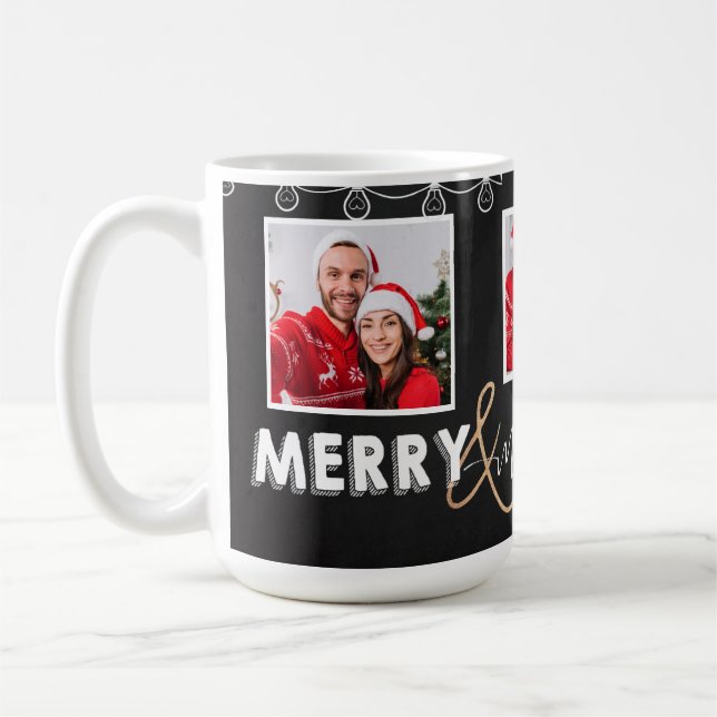 Niedlich Merry Verheiratet Schwarz-weiß Erste Weih Kaffeetasse (Links)
