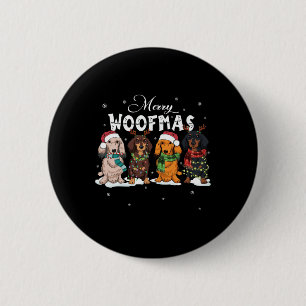 Niedlich Merry Woofmas Dackel Weihnachts-Hund Rein Button