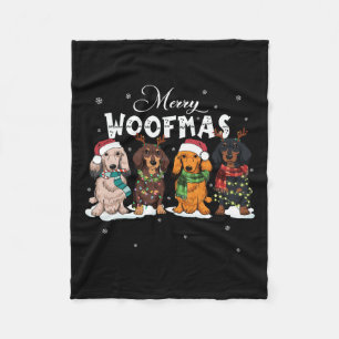 Niedlich Merry Woofmas Dackel Weihnachts-Hund Rein Fleecedecke