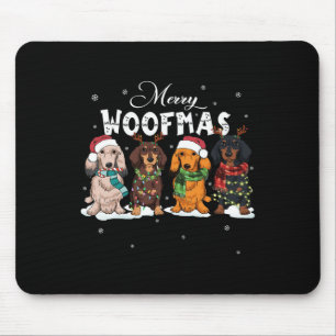 Niedlich Merry Woofmas Dackel Weihnachts-Hund Rein Mousepad