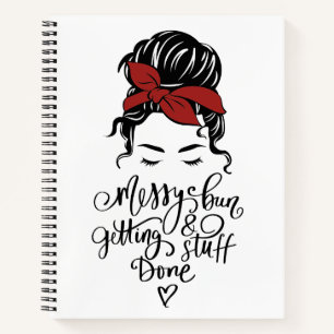Niedlich Messy Bun Erledigen Notizbuch