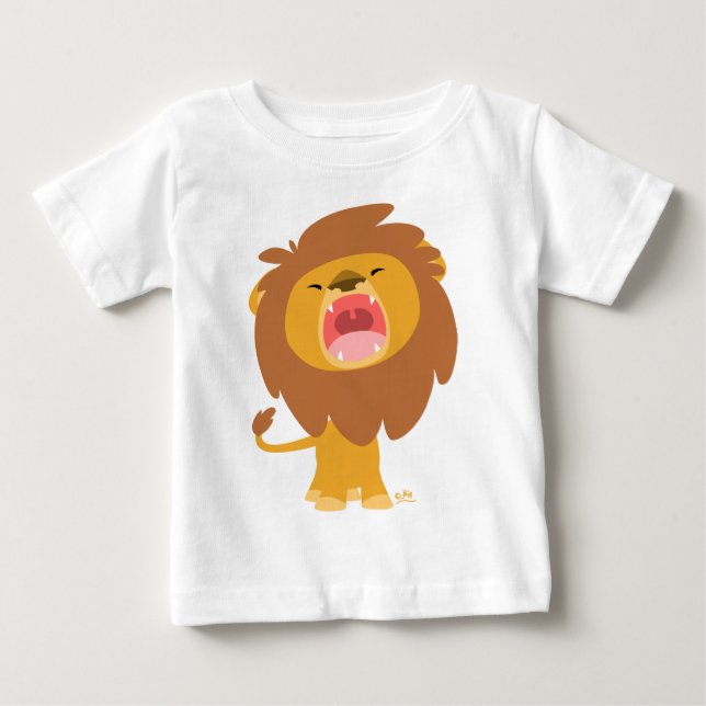 Niedlich Mighty Roaring Cartoon Lion Baby T - Shir T-shirt (Vorderseite)