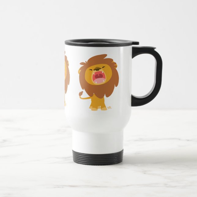 Niedlich Mighty Roaring Lion Cartoon Tasse (Rechts)