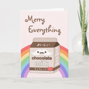 Niedlich Milk Mustache Urlaub Feiertagskarte