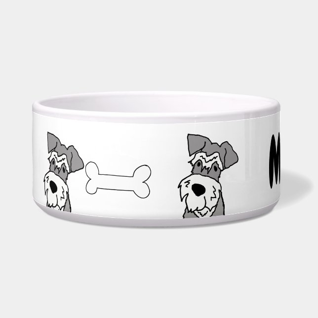 Niedlich Miniatur Schnauzer Hund Cartoon Napf (Links)