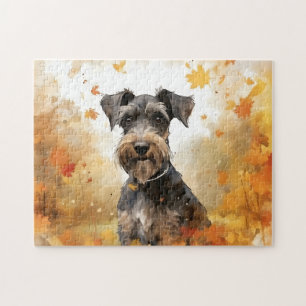 Niedlich Miniatur Schnauzer Hund/Herbst/Herbst Puzzle