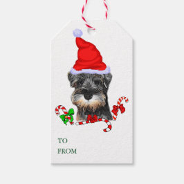Niedlich Miniatur Schnauzer Weihnachten Geschenkanhänger