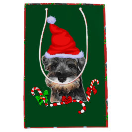 Niedlich Miniatur Schnauzer Weihnachten Mittlere Geschenktüte