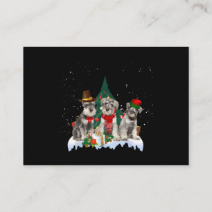 Niedlich Miniatur Schnauzer Weihnachtshund Visitenkarte