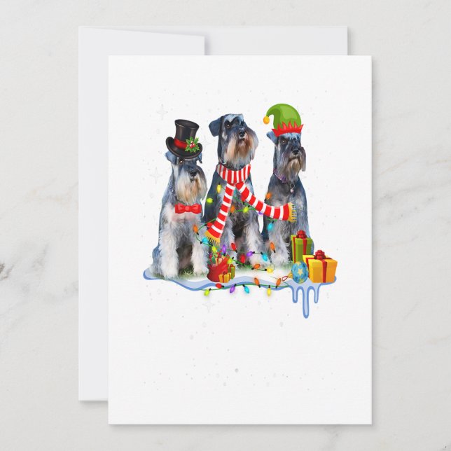 Niedlich Miniature Schnauzer Weihnachtshund Feiertagskarte (Vorderseite)