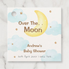 Niedlich Minimalistisch über der Mond-Babydusche Geschenkanhänger