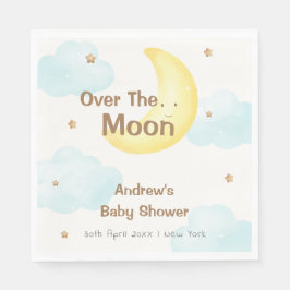 Niedlich Minimalistisch über der Mond-Babydusche Serviette