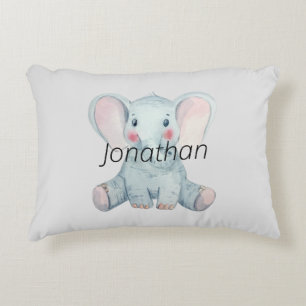 Niedlich minimalistisches Monogramm Elephant l Blu Dekokissen